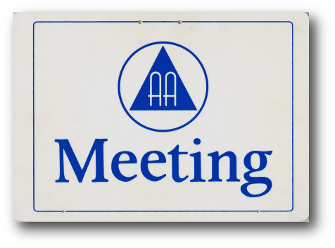 Schild: AA-Meeting, Plastik, 30 x 21 cm
