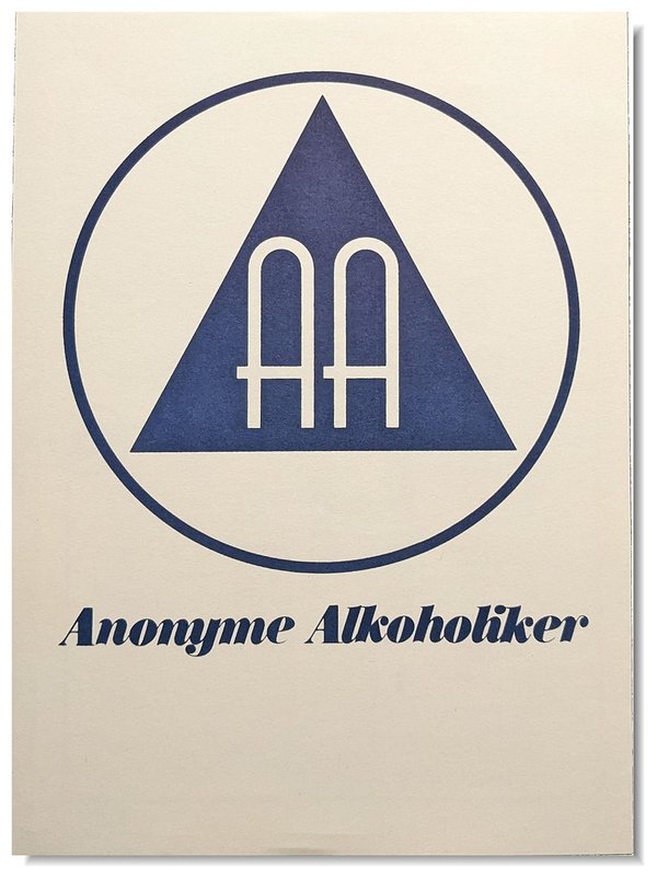 AA-Logo mit Schriftzug Anonyme Alkoholiker , Papier, 22,5 x 31 cm