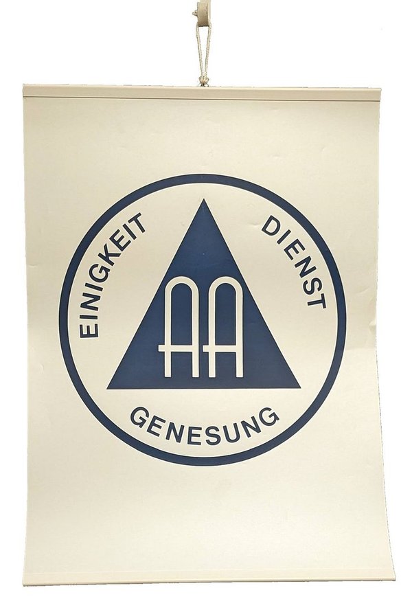 AA-Logo mit Schriftzug Genesung, Einigkeit, Dienst , 35 x 50 cm